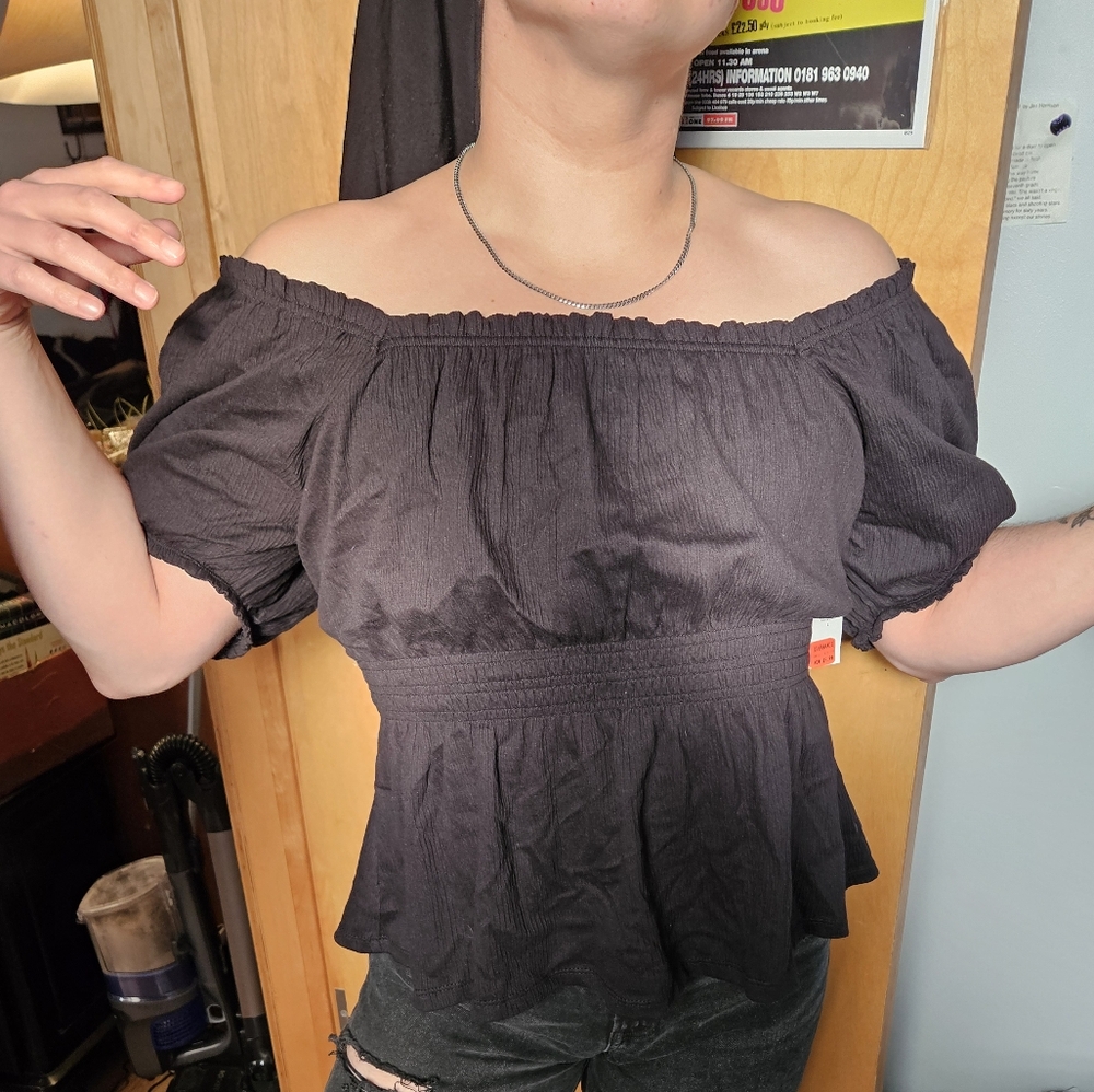 Off-Shoulder Black Top